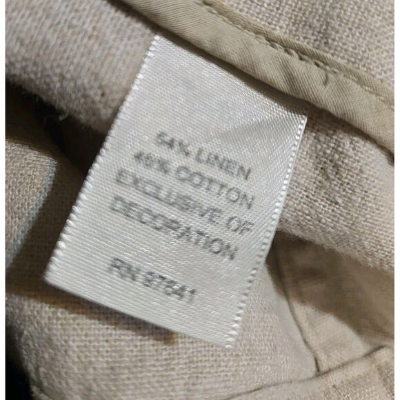 J.Jill Linen Beaded Tan Cropped Button Front Jacket Size Medium Petite - Picture 12 of 13